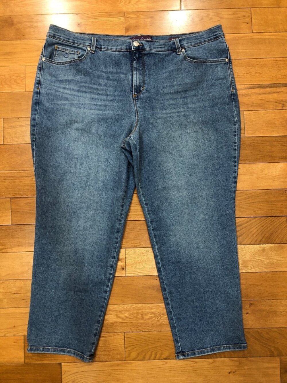 Gloria Vanderbilt Amanda Straight Leg Stretch Comfort Blue Jeans Size 22WS